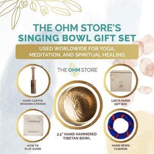 Tibetan Singing Bowl Set— Meditation Sound Bath Bowl and Wooden Striker